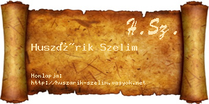 Huszárik Szelim névjegykártya